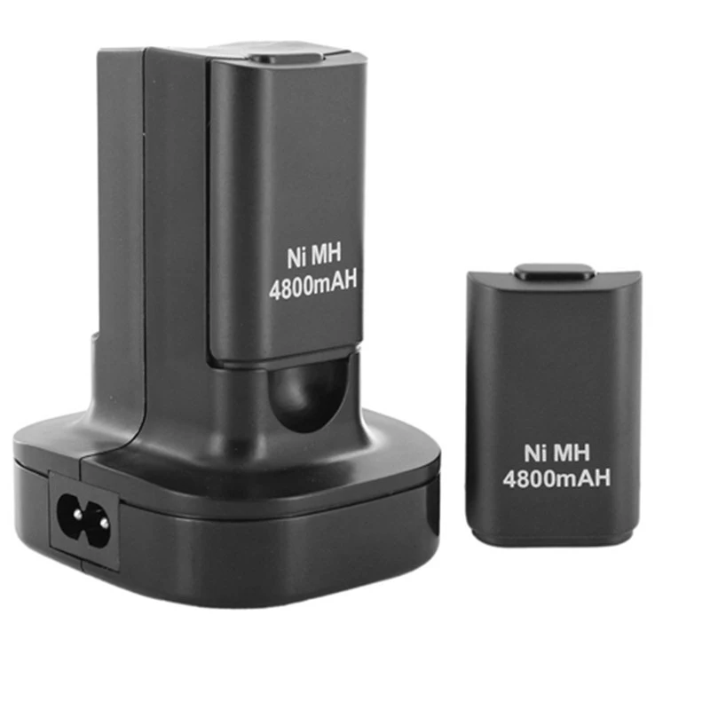 Dual Charger Dock Station With 2Pcs 4800Mah Rechargeable Battery Led Charging Light For Xbox 360 Controller Eu Plug & | Электроника