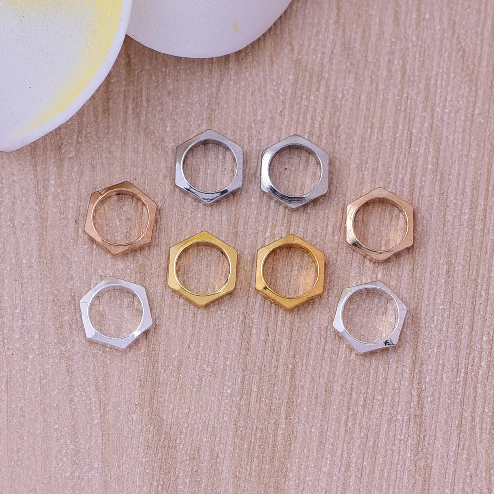 20 шт./лот Новое поступление медные полые шестигранные бусины латунные