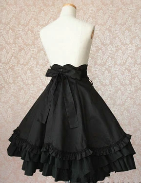 Gothic Black Skirt A-line Empire Waist Ruffled Cotton Lolita Skirt with Lace-up Embellishment
Gothic Black Skirt A-line Empire Waist Ruffled Cotton Lolita Skirt with Lace-up Embellishment