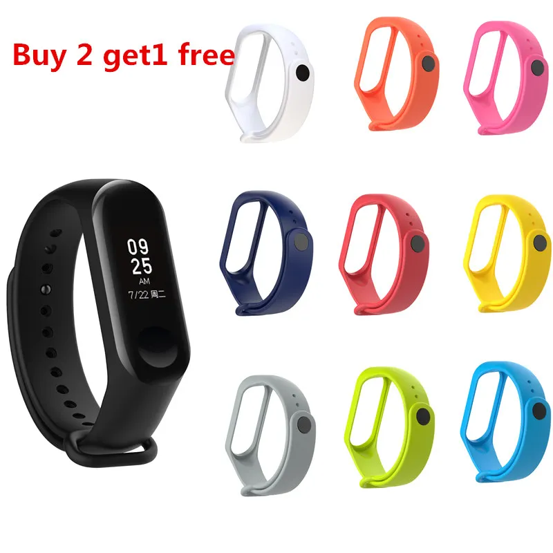 Купите 2 и получите 1 бесплатно для браслета Mi Band 3 силиконовый ремешок Xiaomi