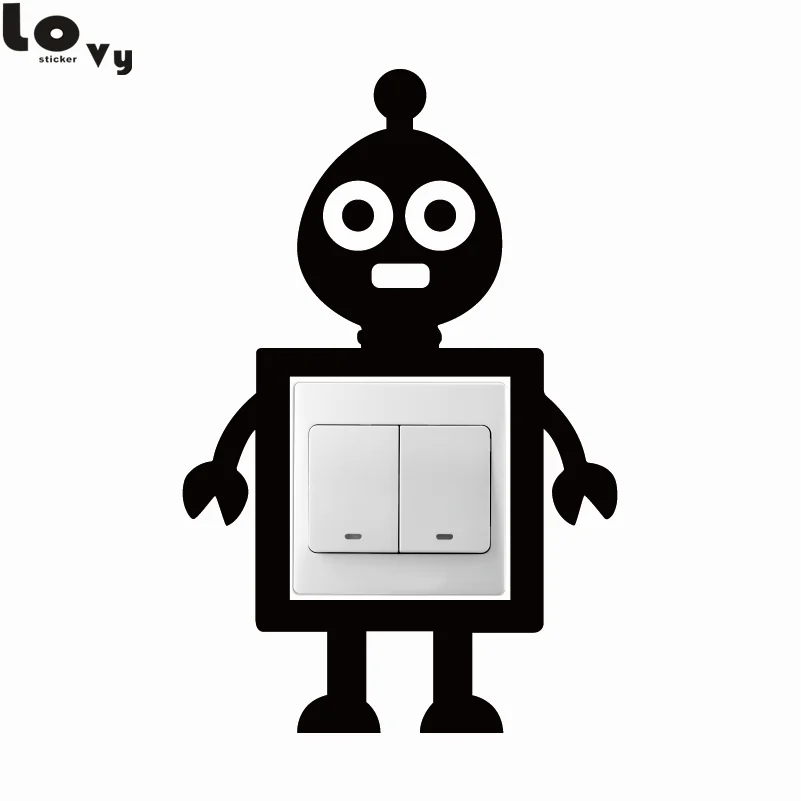 Милая игрушка Alien Surround Light Switch стикер креативный мультяшный робот виниловая