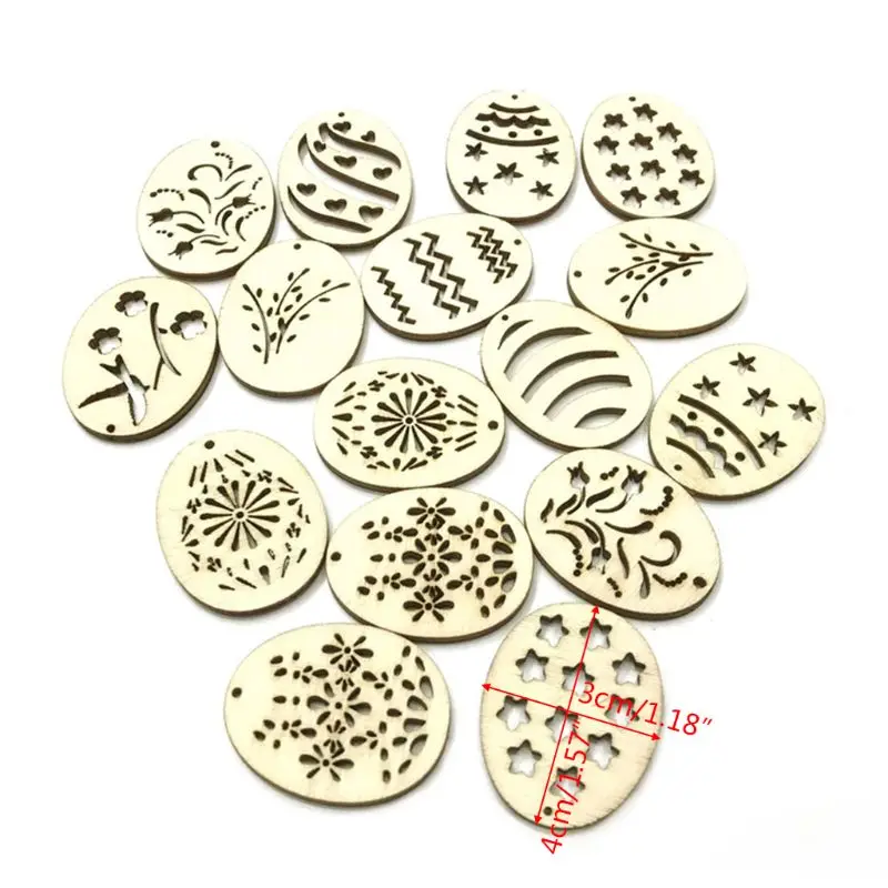 50pcs Happy Easter Eggs Wooden Craft DIY Wood Chips Hanging Ornaments Home Decoration
50pcs Happy Easter Eggs Wooden Craft DIY Wood Chips Hanging Ornaments Home Decoration