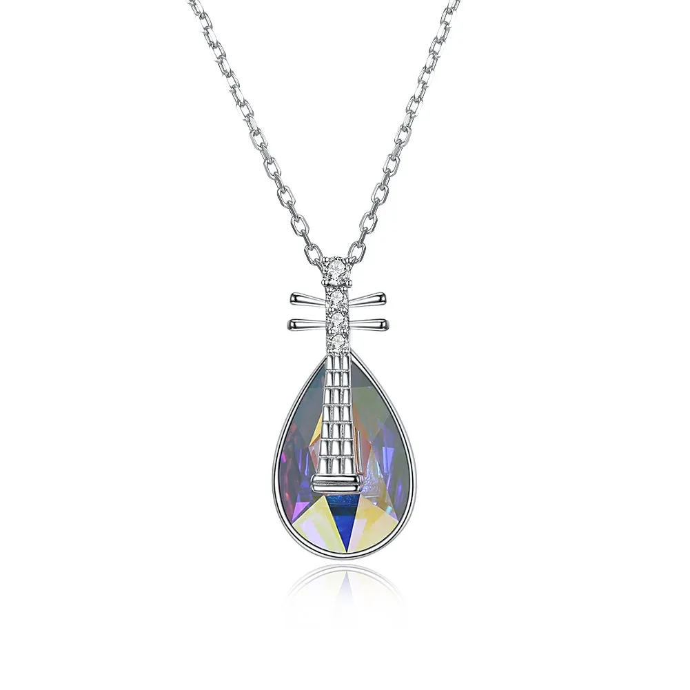 Retro 925 Sterling Silver Necklace Women Ethnic Chinese Crystals Lute Pendant Necklaces for Party Lady Jewelry
Retro 925 Sterling Silver Necklace Women Ethnic Chinese Crystals Lute Pendant Necklaces for Party Lady Jewelry