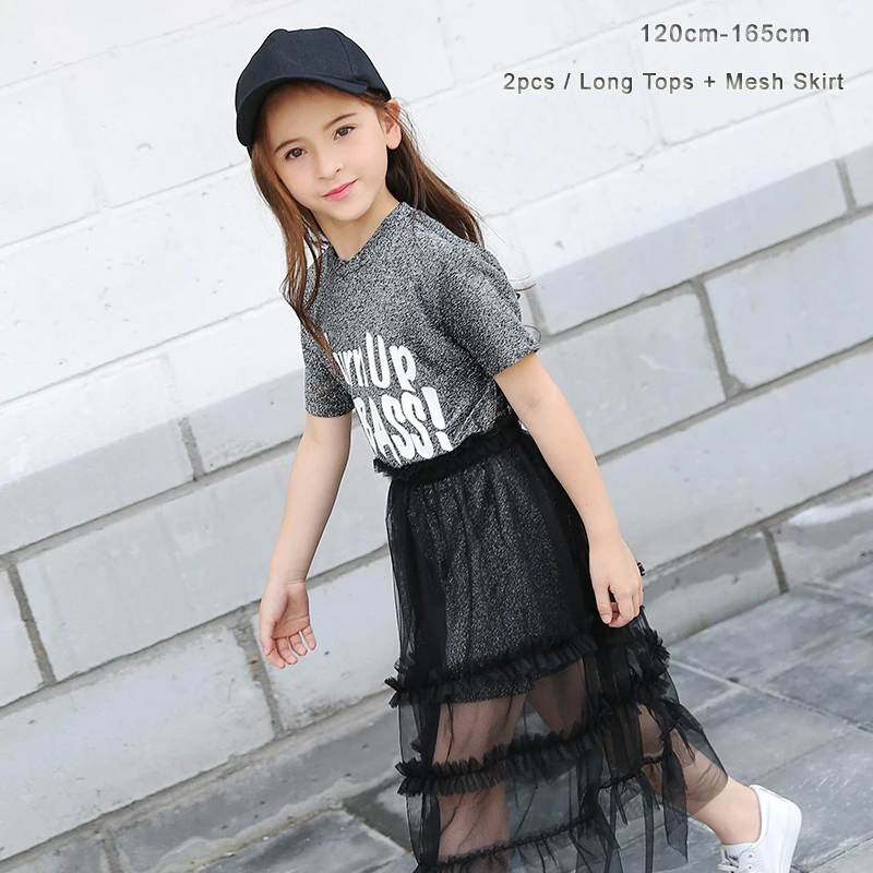 8 10 Fashion Girls Clothing Set Lace Mesh Skirt + Short Sleeve T shirt Toddler Teen Girls Tracksuits 6 8 10 12 14 15 years old
8 10 Fashion Girls Clothing Set Lace Mesh Skirt + Short Sleeve T shirt Toddler Teen Girls Tracksuits 6 8 10 12 14 15 years old