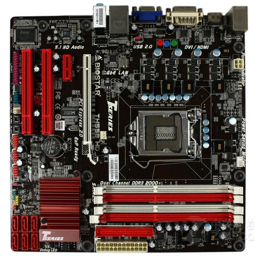 Оригинальная использованная настольная материнская плата H55 LGA 1156 DDR3 16 Гб SATA2 USB2.0
