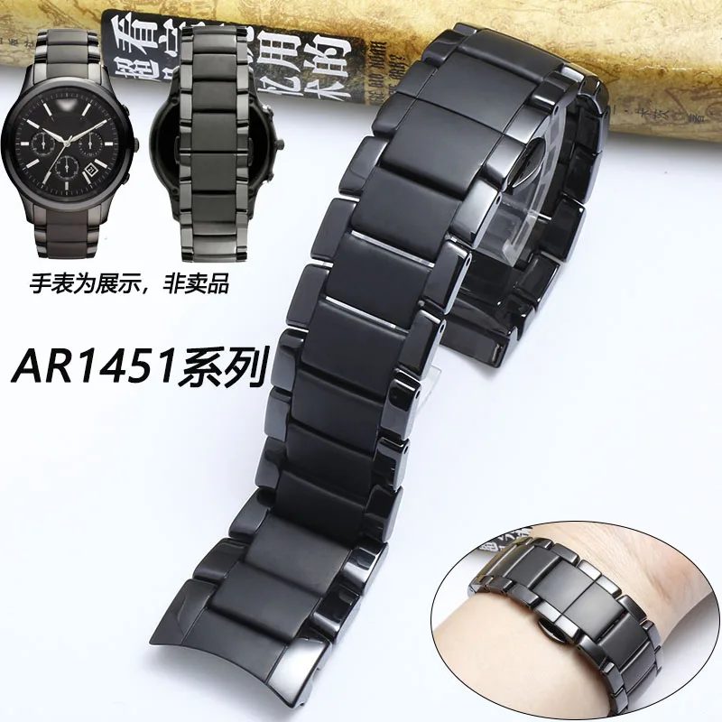 Керамический ремешок для часов 24 мм матовый черный браслет наручные часы с
