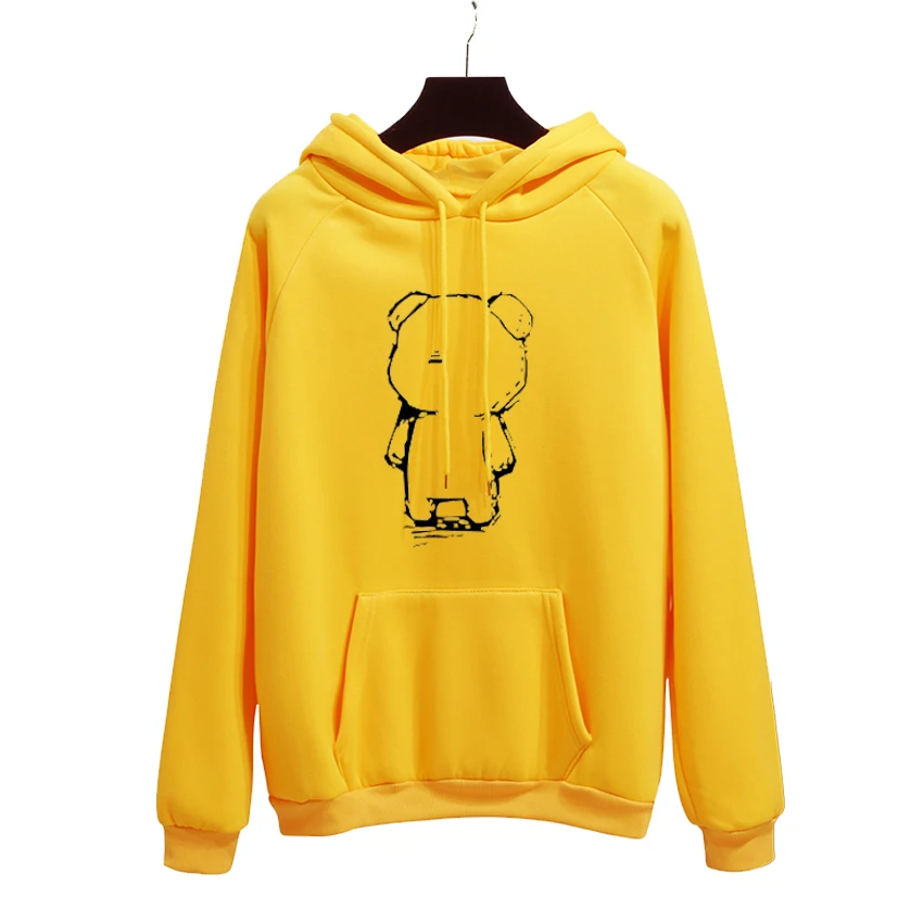 2018 Autumn Winter Fashion Yellow Pullover Cute Behind Bear Print Harajuku Hoodies Women Thick Loose Moletom Feminino Clothes
2018 Autumn Winter Fashion Yellow Pullover Cute Behind Bear Print Harajuku Hoodies Women Thick Loose Moletom Feminino Clothes