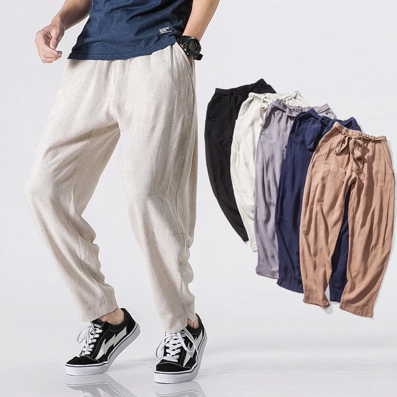 Cotton Linen Harem Pants Men Streetwear Solid Loose Full Length Belt Jogger Pants Male Trousers Pantalon Hip Hop Sweatpants
Cotton Linen Harem Pants Men Streetwear Solid Loose Full Length Belt Jogger Pants Male Trousers Pantalon Hip Hop Sweatpants