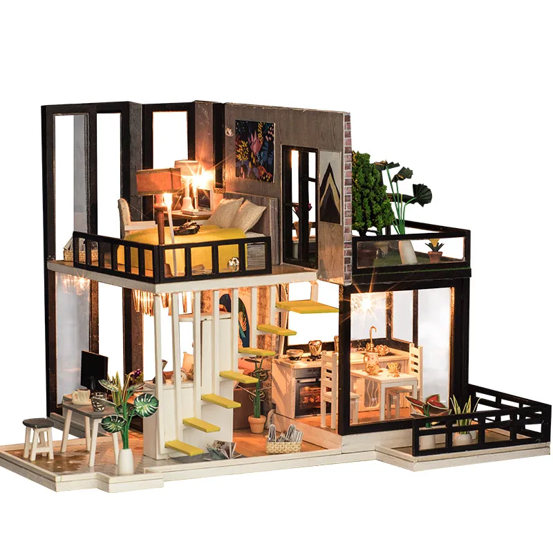 DIY Larget Doll House Toy Wooden Miniatura Doll Houses Miniature Dollhouse Toys With Furniture Dust Cover Birthday Gift K033
DIY Larget Doll House Toy Wooden Miniatura Doll Houses Miniature Dollhouse Toys With Furniture Dust Cover Birthday Gift K033