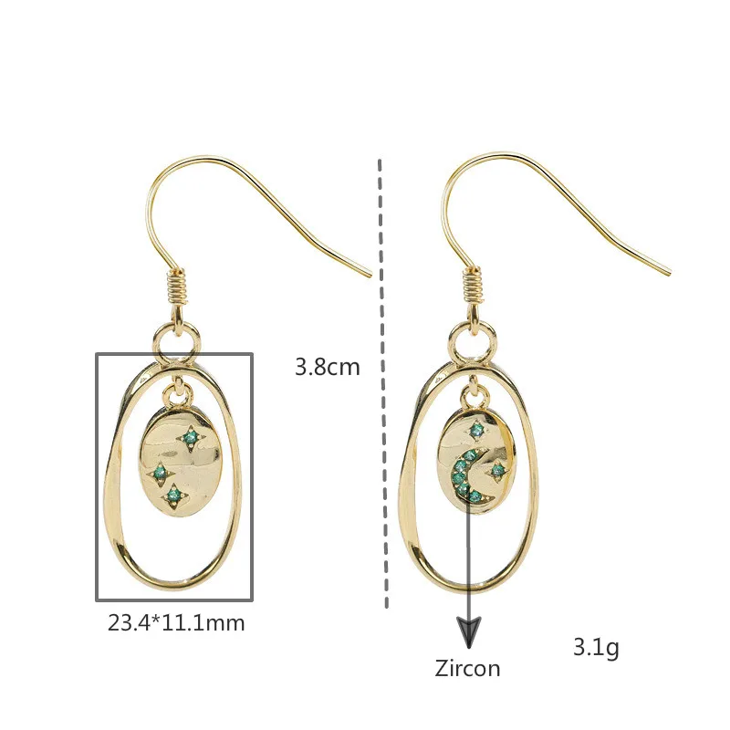 Geometric Star Moon Cubic ZirconiaReal 925 Sterling Silver Earings Fashion Jewelry Fine 18K Gold Drop Earrings For Women Flyleaf
Geometric Star Moon Cubic ZirconiaReal 925 Sterling Silver Earings Fashion Jewelry Fine 18K Gold Drop Earrings For Women Flyleaf