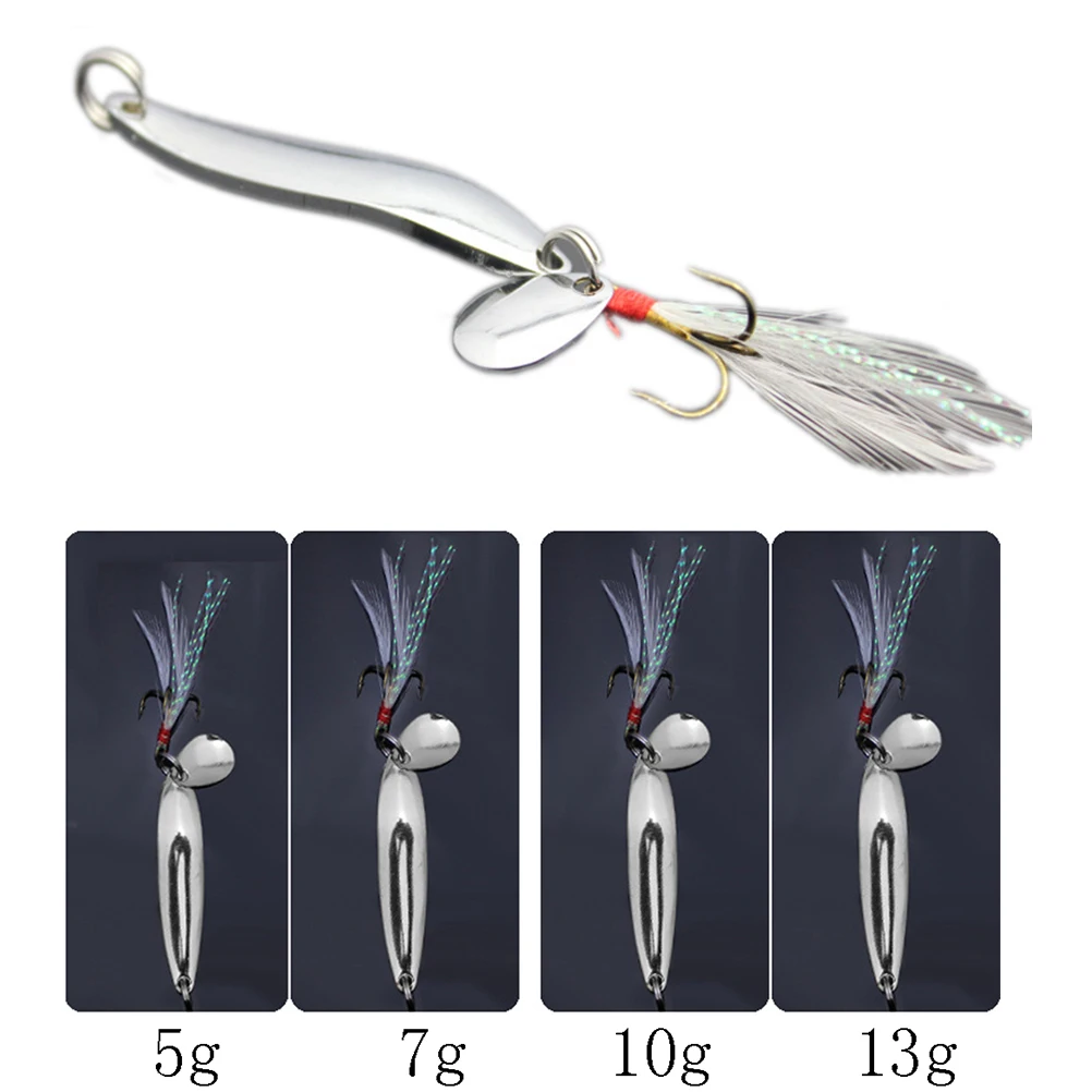 1PCS Metal Sequins Fishing Lure 5/7/10/13g Spoon Lure Noise Paillette Hard Baits with Feather Treble Hook Pesca Fishing Tackle
1PCS Metal Sequins Fishing Lure 5/7/10/13g Spoon Lure Noise Paillette Hard Baits with Feather Treble Hook Pesca Fishing Tackle