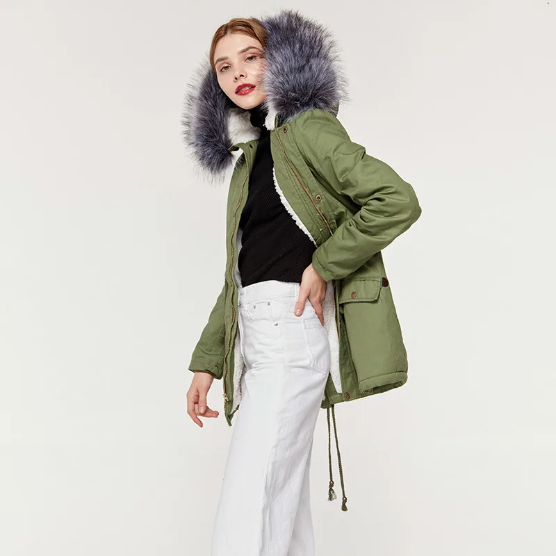 201 New Winter Women's Coat Casual Loose Cotton-padded Female's Down Jacket Large Fur Collar Long Cotton Coats Outerwears
201 New Winter Women's Coat Casual Loose Cotton-padded Female's Down Jacket Large Fur Collar Long Cotton Coats Outerwears