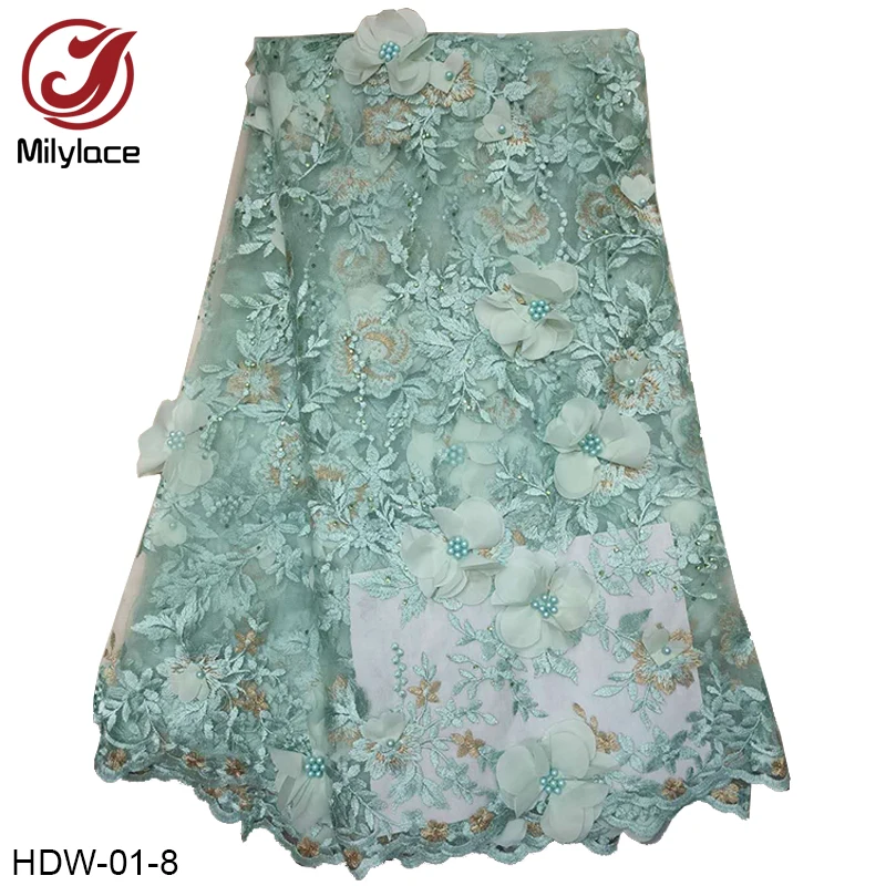 Milylace 3D flower French lace fabric 5 yards 2019 floral embroidery tulle lace fabric with beads and stones for wedding HDW-01
Milylace 3D flower French lace fabric 5 yards 2019 floral embroidery tulle lace fabric with beads and stones for wedding HDW-01