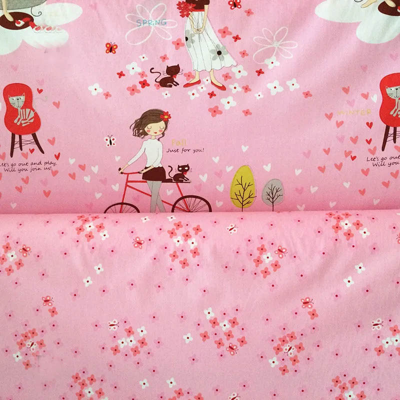 100x160cm Romantic Pink Pretty Girls & Small Flowers Printed 100% Cotton Fabric For DIY Sewing Clothing Quilting Decoration
100x160cm Romantic Pink Pretty Girls & Small Flowers Printed 100% Cotton Fabric For DIY Sewing Clothing Quilting Decoration
