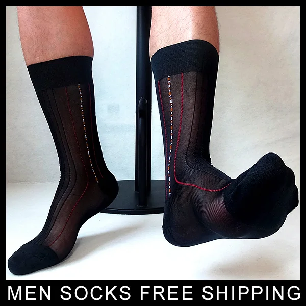 Классические мужские носки в полоску TNT деловой костюм сексуальные прозрачные
