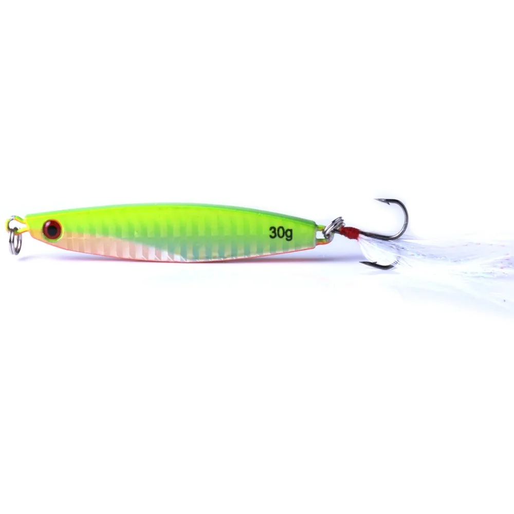 1PC Lead Fish Jig Fishing Lure 30G/7CM Metal Fishing Bait 7 Colors Scale Artificial Hard Jigging Baits with 4# Feather Hooks
1PC Lead Fish Jig Fishing Lure 30G/7CM Metal Fishing Bait 7 Colors Scale Artificial Hard Jigging Baits with 4# Feather Hooks