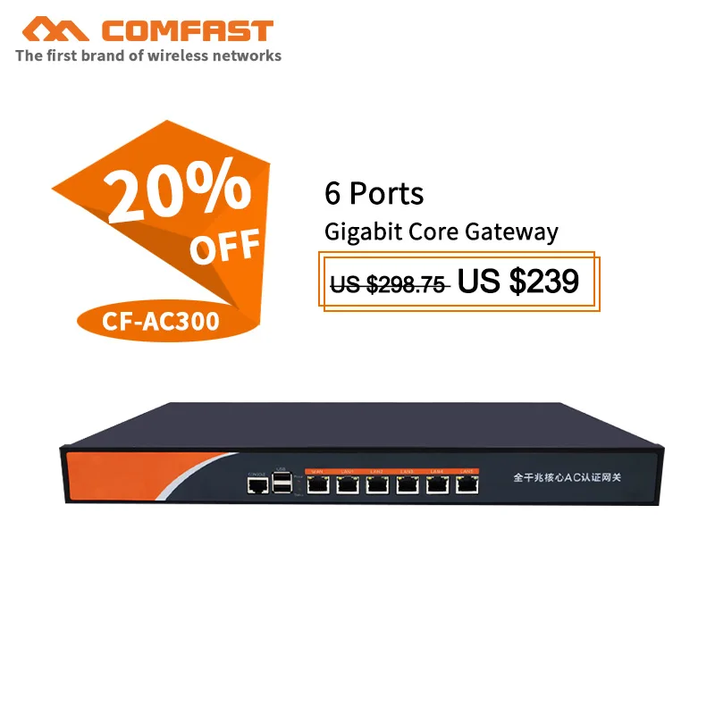 Comfast CF AC300 6 портовый гигабитный роутер шлюз Core/контроллер переменного тока