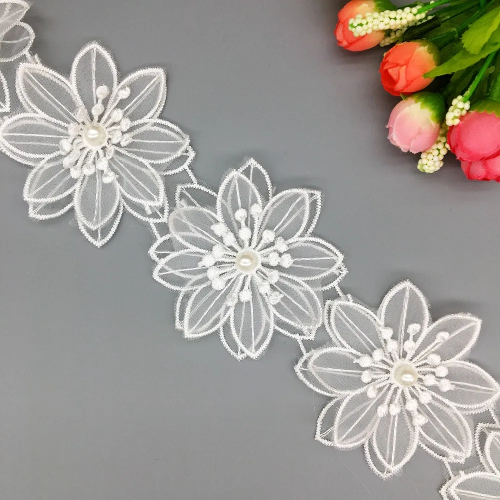 20x 3D Polyester Pearl Flowers Soluble Embroidered Lace Trim Ribbon Sewing Supplies Craft For Apparel Costumes Dress Decoration
20x 3D Polyester Pearl Flowers Soluble Embroidered Lace Trim Ribbon Sewing Supplies Craft For Apparel Costumes Dress Decoration