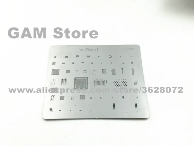 For iPhone 7 BGA Stencil A10 CPU RAM Wifi Nand Flash Baseband Power Amplifier Audio IC Reball Pin Direct Heat Template 5pcs/lot
For iPhone 7 BGA Stencil A10 CPU RAM Wifi Nand Flash Baseband Power Amplifier Audio IC Reball Pin Direct Heat Template 5pcs/lot
