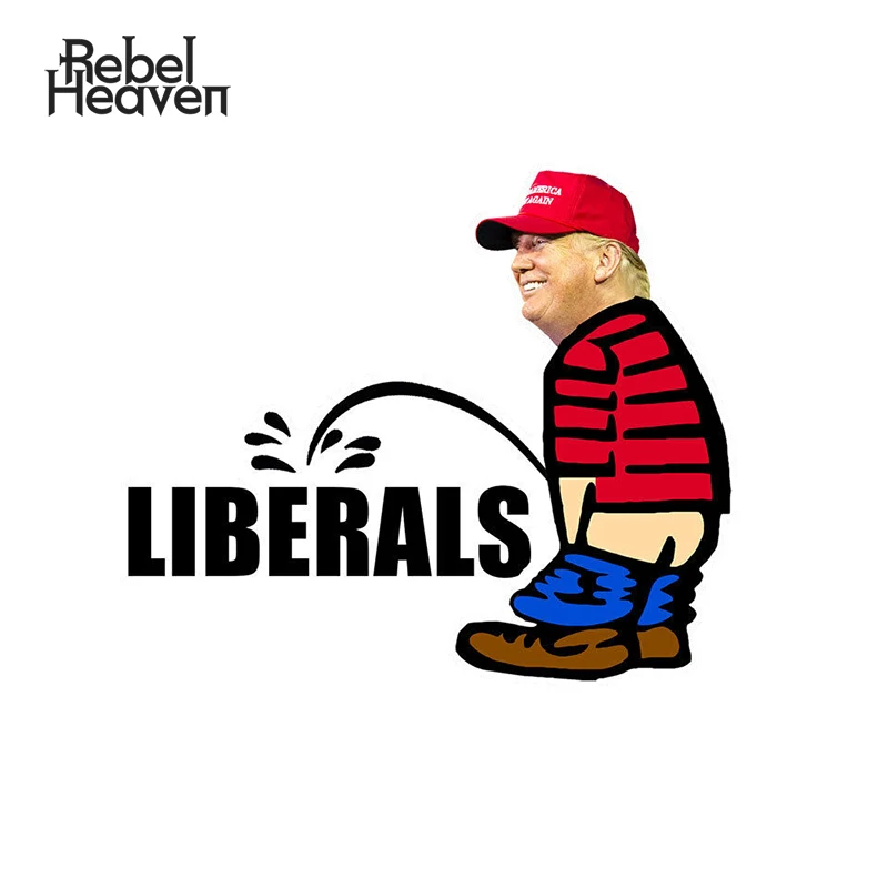 Rebel Heaven Funny JDM Car Stickers Trump-Pissing-LIBERALS-Shaped Vinyl Car Sticker Car Decals motorcycle accessories 13*11cm
Rebel Heaven Funny JDM Car Stickers Trump-Pissing-LIBERALS-Shaped Vinyl Car Sticker Car Decals motorcycle accessories 13*11cm