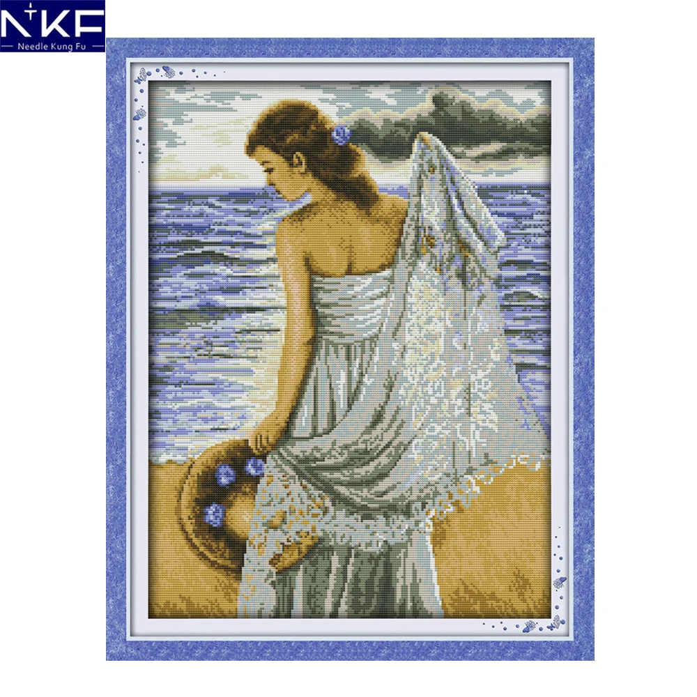 NKF Seaside Girl Cross Stitch Pattern Needlework Painting Cross Stitch Kits Embroidery Cross Craft Cross Stitch for Home Decor
NKF Seaside Girl Cross Stitch Pattern Needlework Painting Cross Stitch Kits Embroidery Cross Craft Cross Stitch for Home Decor