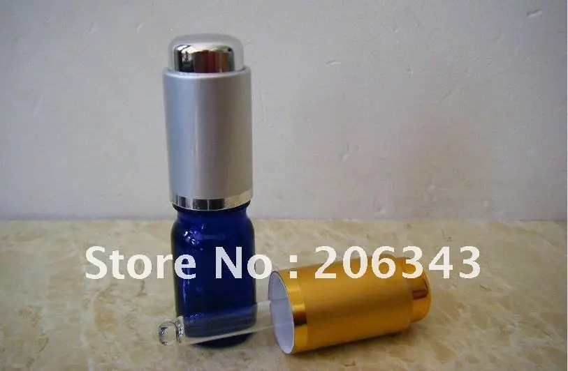 5ml blue essential oil bottle with aluminum pump pressure dropper cap for cosmeticl packaging
5ml blue essential oil bottle with aluminum pump pressure dropper cap for cosmeticl packaging