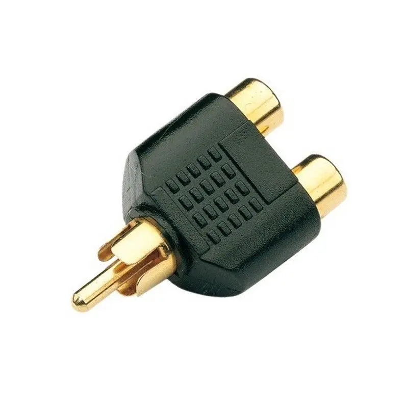 

Lot 10/100PCS RCA Splitter AV Audio Video Plug Converter 1 Male to 2 Female Gold Plate Cable Connecter Adapter AV Jack RCA Plug