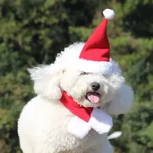 Санта Клаус шляпа для животных милая Рождественская собака