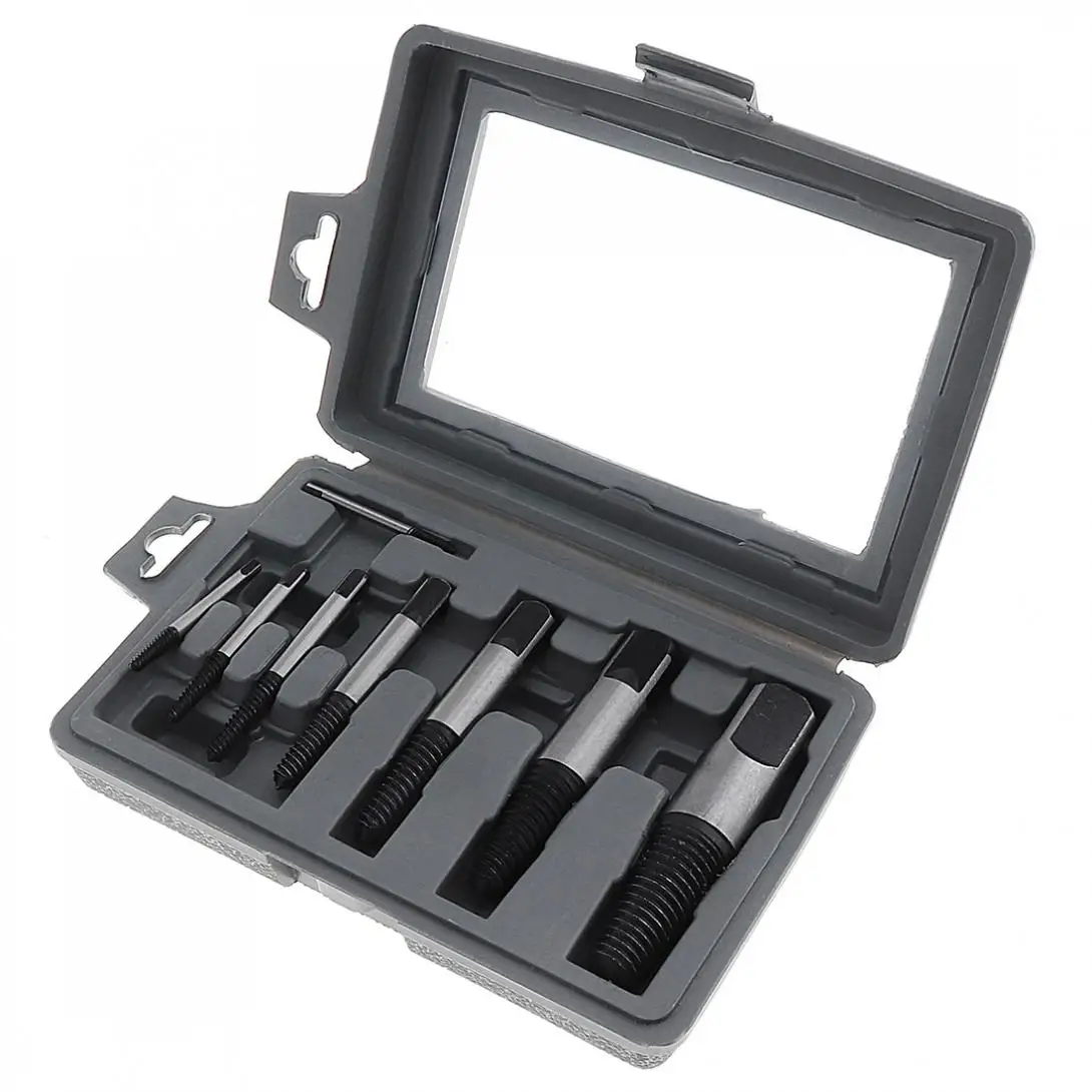 8pcs/lot Screw Extractor Easy Out Set Drill Bits Guide Broken Damaged Bolt Remover with Carbon Steel for Removing Tools
8pcs/lot Screw Extractor Easy Out Set Drill Bits Guide Broken Damaged Bolt Remover with Carbon Steel for Removing Tools