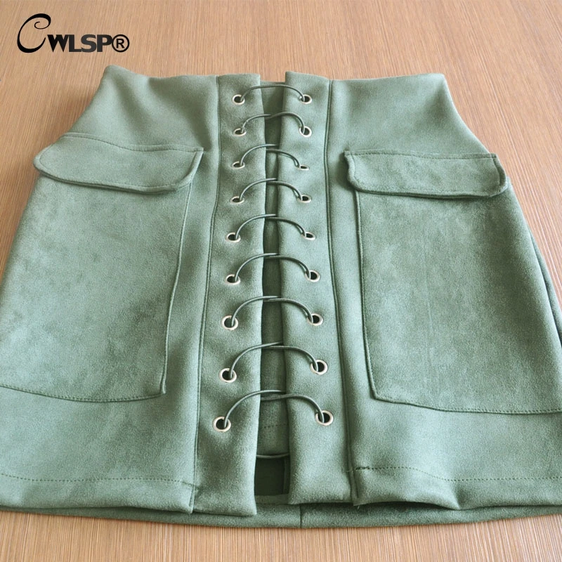 CWLSP Women Autumn Winter Lace Up Skirts 90's Girl Vintage Suede Leather High Waist Skirts Ladies Preppy Short Skirts faldas
CWLSP Women Autumn Winter Lace Up Skirts 90's Girl Vintage Suede Leather High Waist Skirts Ladies Preppy Short Skirts faldas