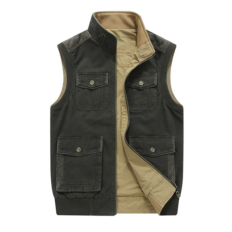 coat men Vest Male Multi-pocket Double-side Wear Casual Vest Cotton gilet homme Plus Size 8XL hombre vest men spring clothing
coat men Vest Male Multi-pocket Double-side Wear Casual Vest Cotton gilet homme Plus Size 8XL hombre vest men spring clothing