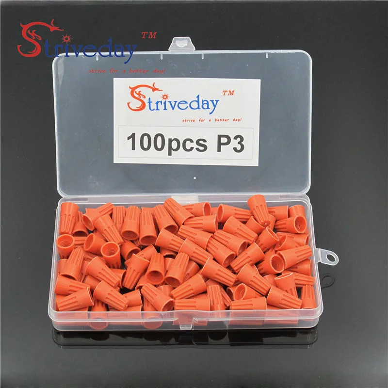 100pcs/box New P3 Electrical Wire Twist Nut Connector Terminals Cap Spring Insert Orange
100pcs/box New P3 Electrical Wire Twist Nut Connector Terminals Cap Spring Insert Orange