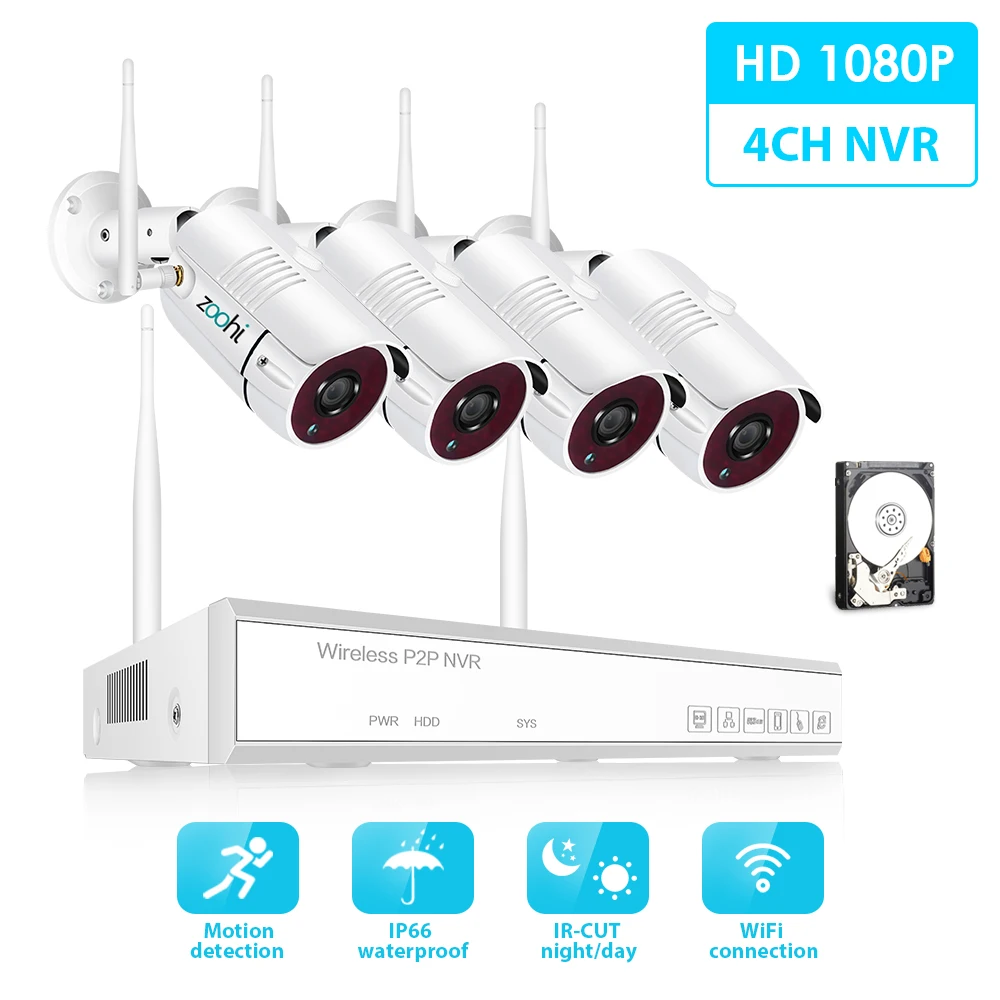 Zoohi 2MP HD WIFI Camera Home Security Camera Set 1080P Wireless Surveillance System Kit Night Vision Video Surveillance Kit
Zoohi 2MP HD WIFI Camera Home Security Camera Set 1080P Wireless Surveillance System Kit Night Vision Video Surveillance Kit