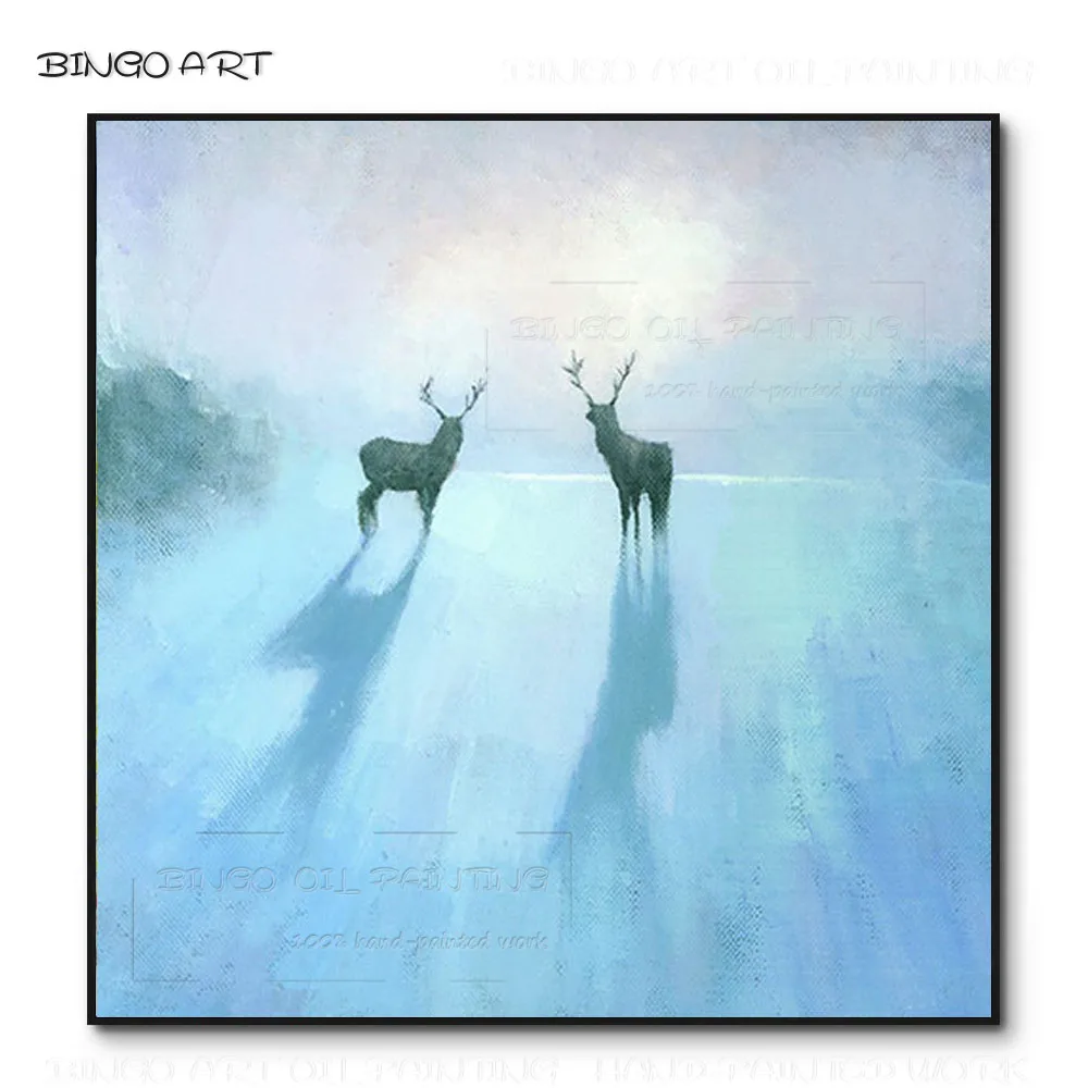 Artist Hand-painted Winter Landscape 2 Deer Oil Painting Beauty Wall Art Lovely Art Deer in Winter Oil Painting for Living Room
Artist Hand-painted Winter Landscape 2 Deer Oil Painting Beauty Wall Art Lovely Art Deer in Winter Oil Painting for Living Room