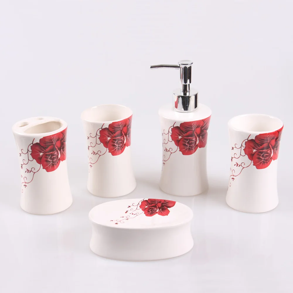 Wedding gift Korean pastoral style bathroom five-piece wash set mouth cup soap dish bathroom supplies LO86332
Wedding gift Korean pastoral style bathroom five-piece wash set mouth cup soap dish bathroom supplies LO86332