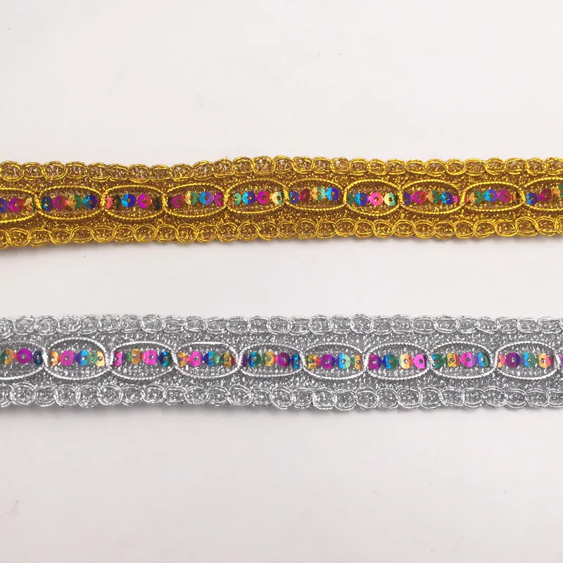 10 Yard 3cm Gold /Silver Bling Paillettes Lace Sequins Embroidery Wedding Lace Applique DIY Crafts Handmade Sewing Accessories
10 Yard 3cm Gold /Silver Bling Paillettes Lace Sequins Embroidery Wedding Lace Applique DIY Crafts Handmade Sewing Accessories