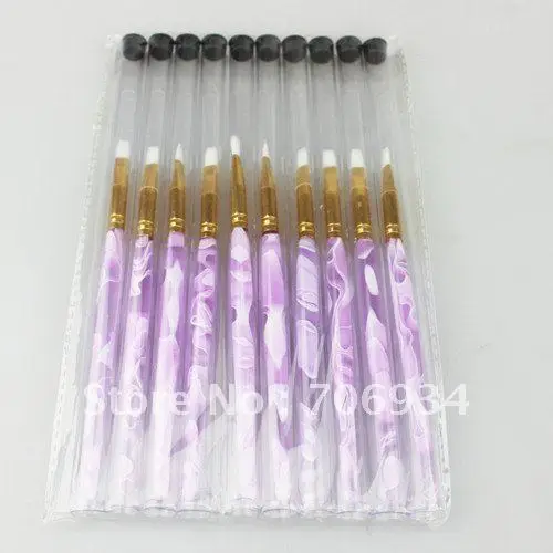 10 шт./лот акриловых ногтей UV гель резьба ручка щетки для Кисти № 6|gel nail brush|nail brushbrush