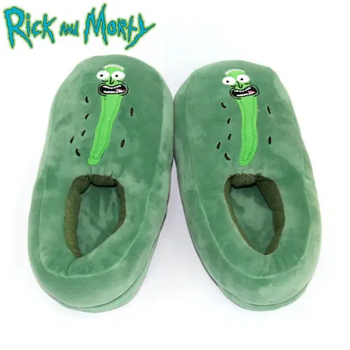 Rick and Mori/Pickle Skellington Мягкие плюшевые тапочки горячая обувь для спальни|rick morty|shoes