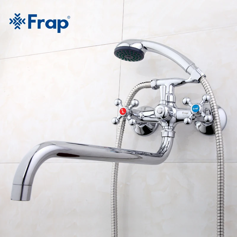 Frap Wall mounted shower set hand shower bathroom double handle dual hole shower faucet with 36cm nose F2619
Frap Wall mounted shower set hand shower bathroom double handle dual hole shower faucet with 36cm nose F2619