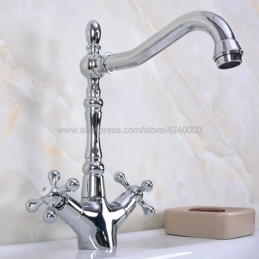Polished Chrome Swivel Spout Double Handles Bathroom Basin Faucet Brass Vessel Sink Water Tap Knf917
Polished Chrome Swivel Spout Double Handles Bathroom Basin Faucet Brass Vessel Sink Water Tap Knf917
