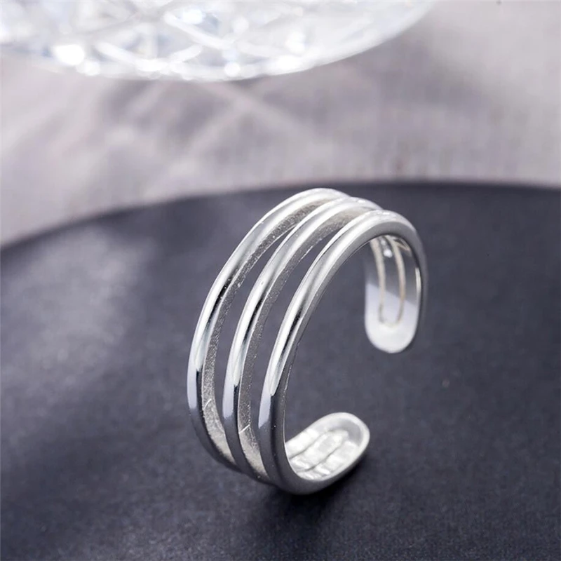 Sole Memory Geometry Cute Fashion Simple Three-tier 925 Sterling Silver Female Resizable Opening Rings SRI335
Sole Memory Geometry Cute Fashion Simple Three-tier 925 Sterling Silver Female Resizable Opening Rings SRI335