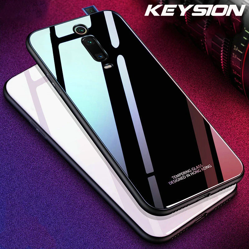 Глянцевый чехол KEYSION из закаленного стекла для Xiaomi Mi 9T Pro 9 SE мягкий ТПУ с краями
