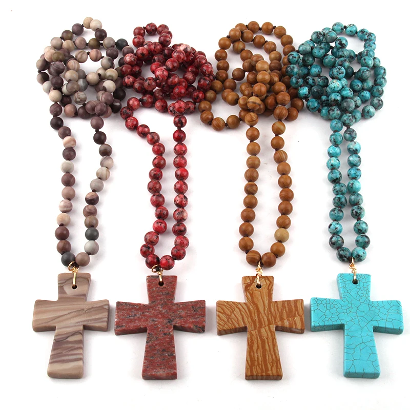 MOODPC Fashion Semi Precious Stones Beads Statement Necklaces long Knotted Cross Ethnic Necklace
MOODPC Fashion Semi Precious Stones Beads Statement Necklaces long Knotted Cross Ethnic Necklace