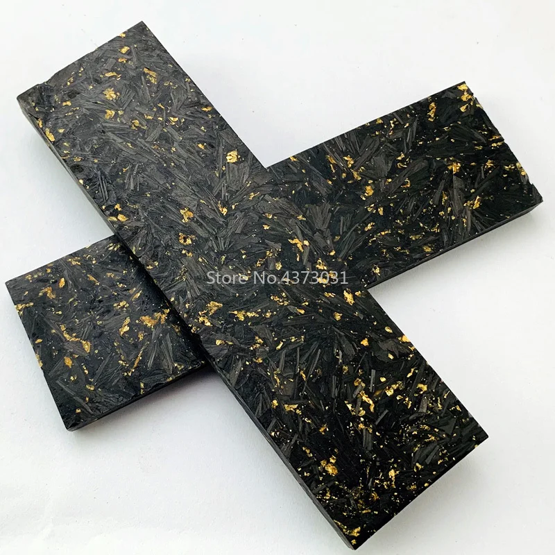 2Pcs CF Carbon Fiber Black Marble with resin For DIY knife handle material Gold foil powder Compression patch plate 135X40X4mm
2Pcs CF Carbon Fiber Black Marble with resin For DIY knife handle material Gold foil powder Compression patch plate 135X40X4mm