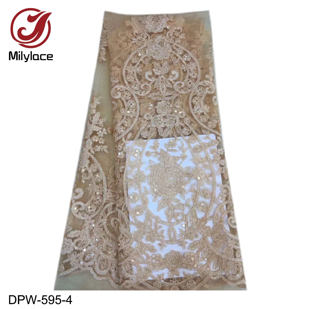 Milylace high quality African lace fabric 5 yards Nigerian tulle lace fabric with embroidery sequince for wedding party DPW-595
Milylace high quality African lace fabric 5 yards Nigerian tulle lace fabric with embroidery sequince for wedding party DPW-595