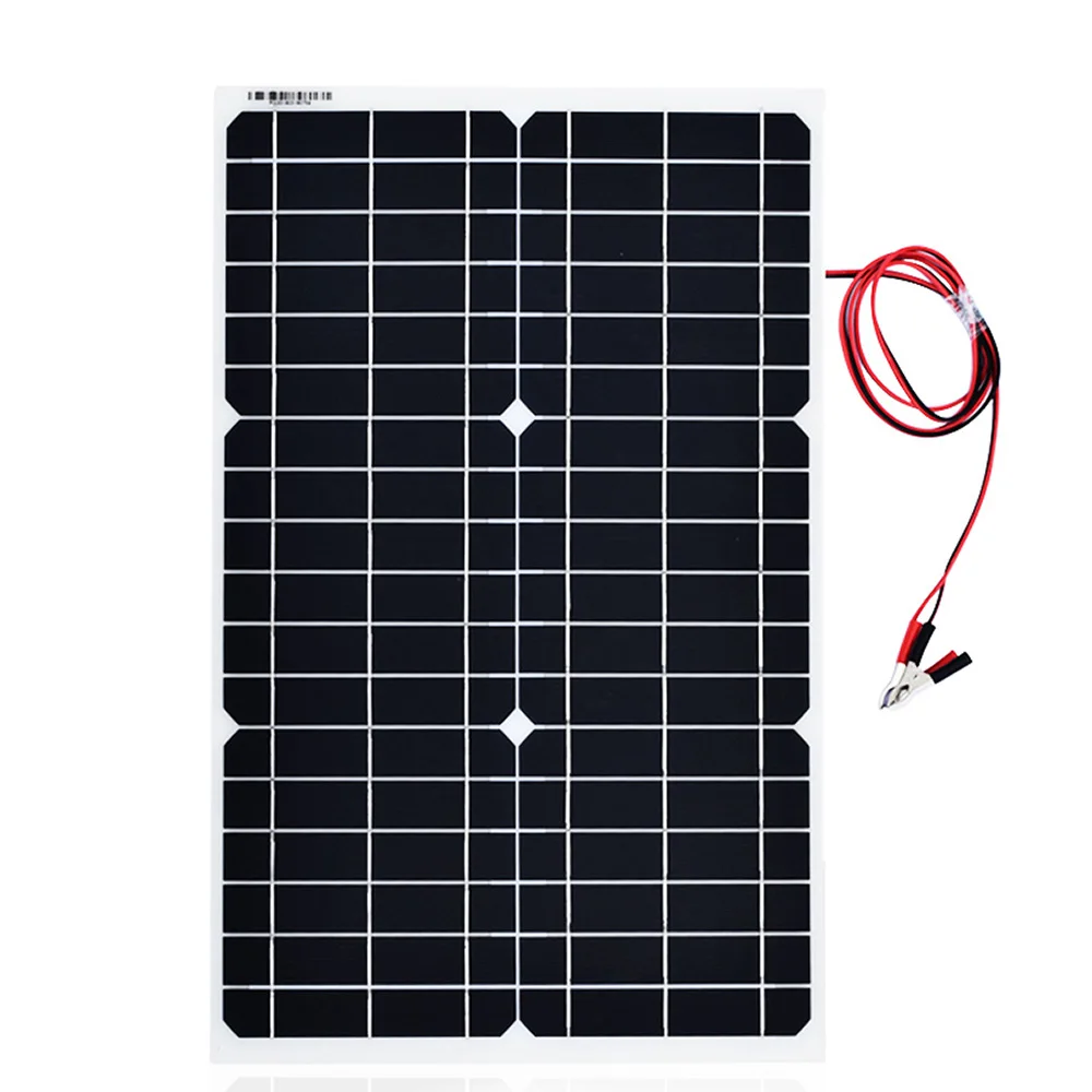 18v 30w solar pane PV plate solar Rear junction box with 1.5m crocodile red and black cable charger for car RV battery 12v
18v 30w solar pane PV plate solar Rear junction box with 1.5m crocodile red and black cable charger for car RV battery 12v