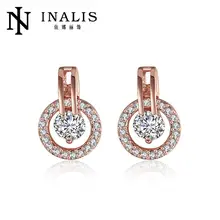 Женские серьги гвоздики с кристаллами INALIS вечерние Swarovski E943|earrings