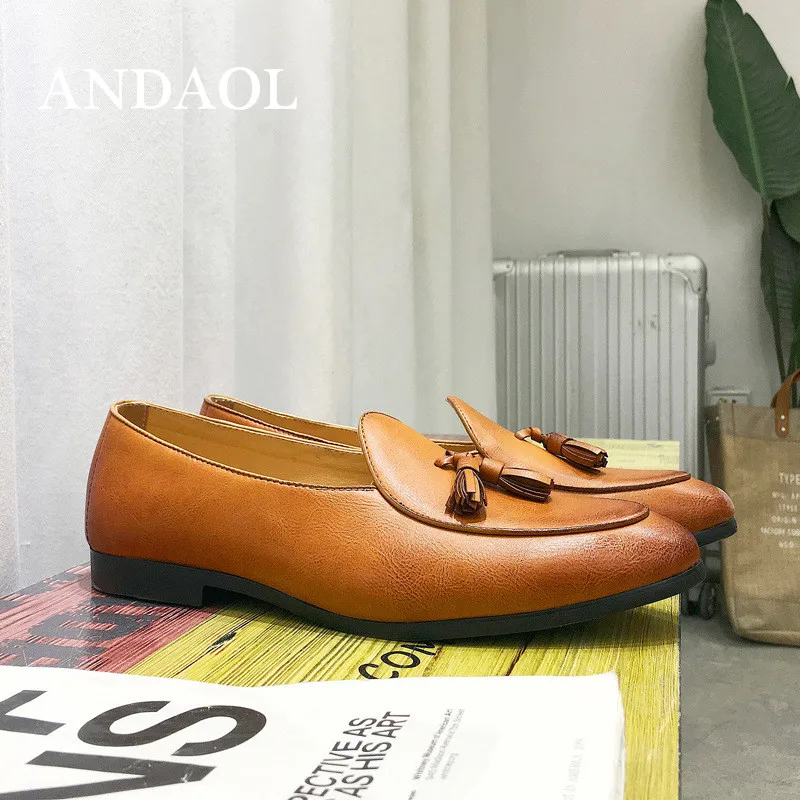 ANDAOL Men's Leather Casual Shoes New Genuine Cow Leather Waterproof Slip-On Flats Driving Shoes Luxury Wedding Party Loafers
ANDAOL Men's Leather Casual Shoes New Genuine Cow Leather Waterproof Slip-On Flats Driving Shoes Luxury Wedding Party Loafers