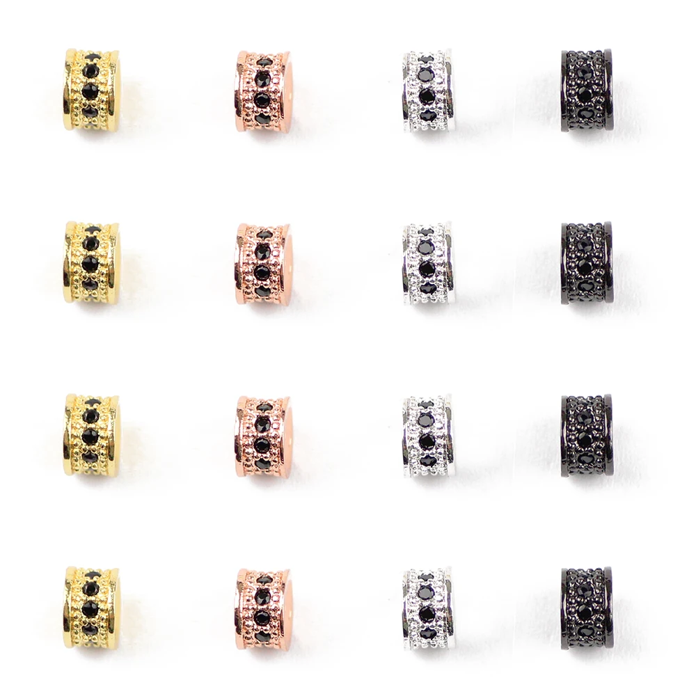 BTFBES 4pcs flat Round cylinder Plating spacer copper Beads Men Charm Bracelet Special septa Black Pave CZ Loose bead Jewery DIY
BTFBES 4pcs flat Round cylinder Plating spacer copper Beads Men Charm Bracelet Special septa Black Pave CZ Loose bead Jewery DIY