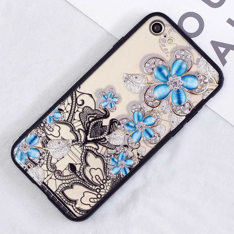 3D flower Lace case for iphone 7 plus/iphone 8 plus fundas carcasa floral printed plastic back cover coque hoesje kryt tok etui | Мобильные